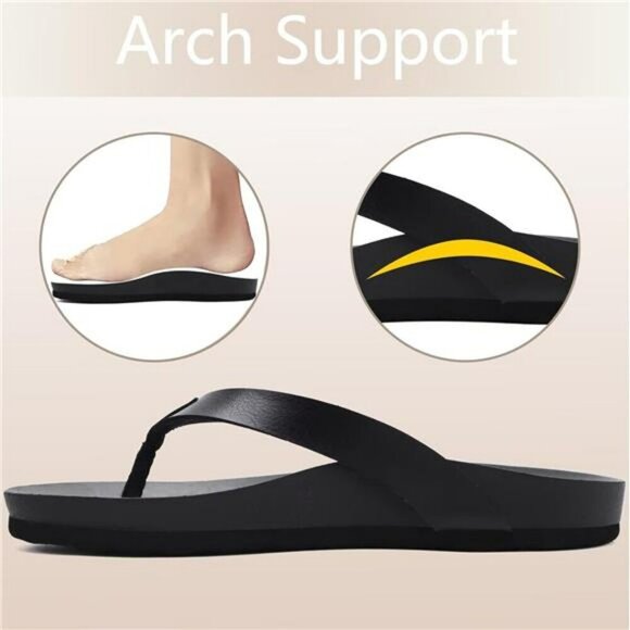 ONCAI Womens Flip Flops Arch Support Yoga Mat Sandals Non Slip Beach Slides - Picture 4 of 7